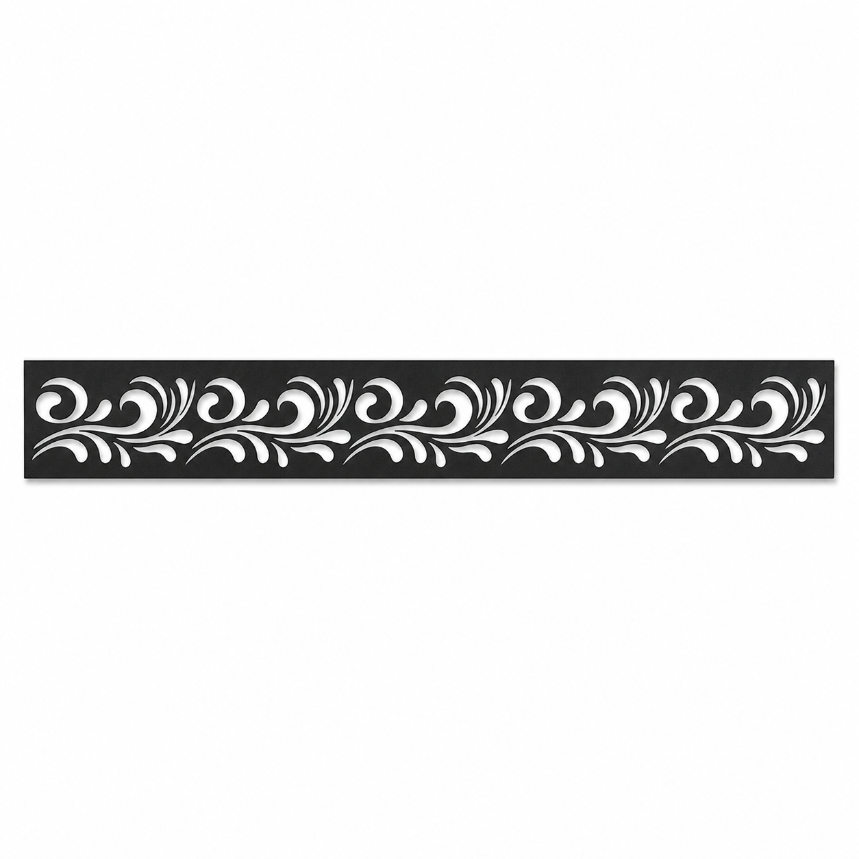 Moon Leaf Vine decorative metal fence topper front pattern for WPC composite fencing, Design 117
