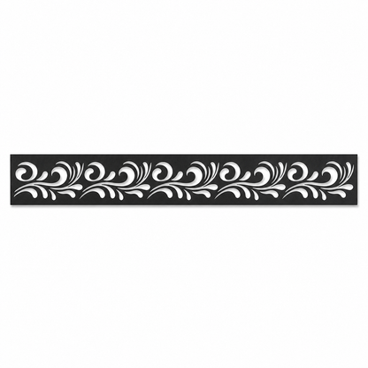 Moon Leaf Vine decorative metal fence topper front pattern for WPC composite fencing, Design 117