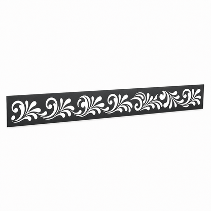 Moon Leaf Vine laser cut metal fence topper insert perspective view, Design 117