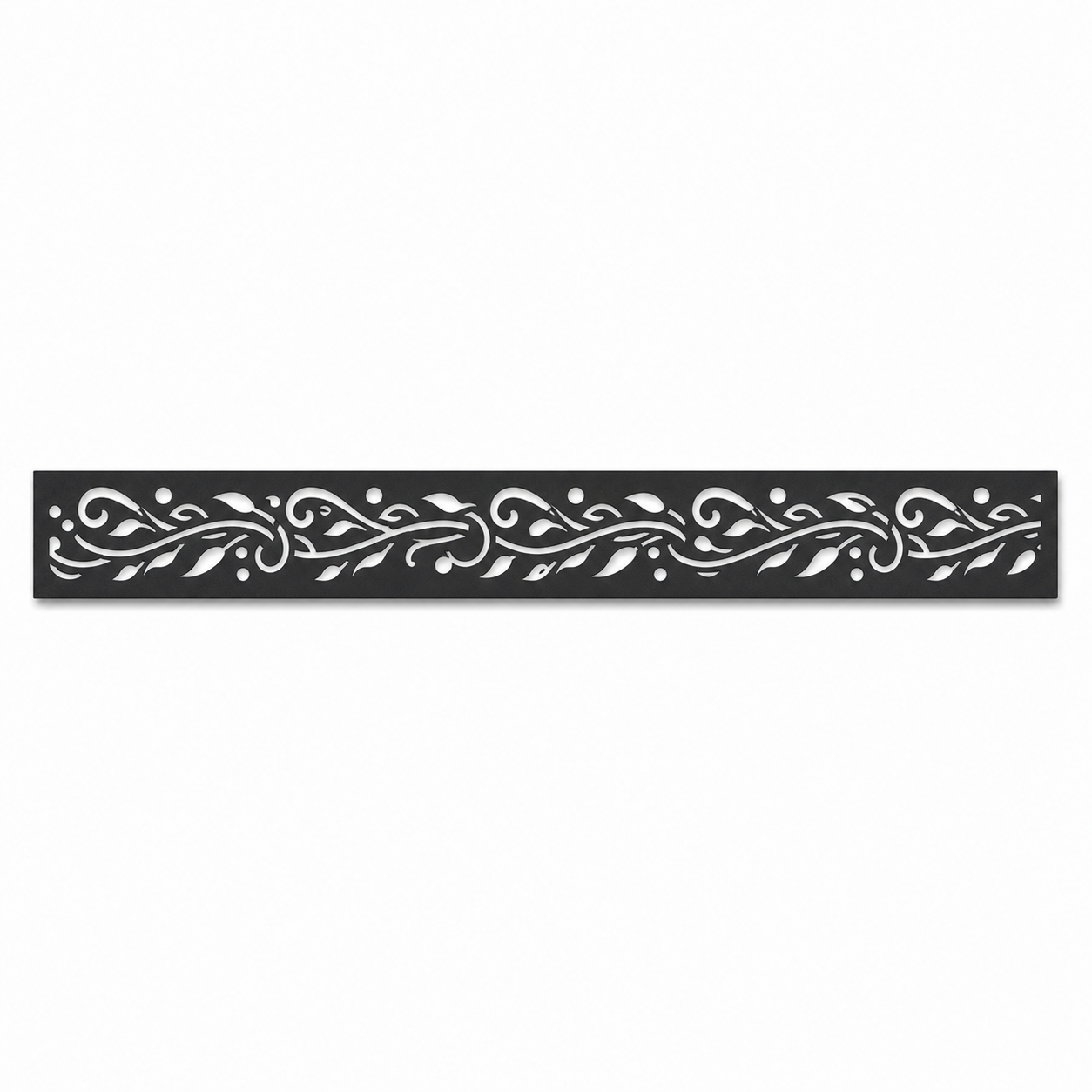 Wind Scroll Rail decorative metal fence topper front pattern for WPC composite fencing, Design 118
