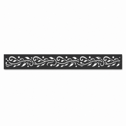 Wind Scroll Rail decorative metal fence topper front pattern for WPC composite fencing, Design 118
