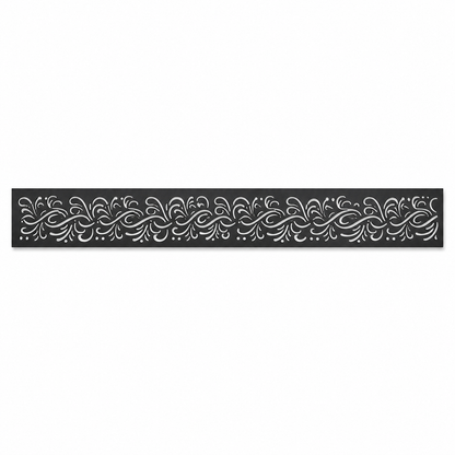 Dark Fine Wave decorative metal fence topper front pattern for WPC composite fencing, Design 119