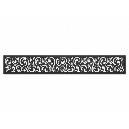 Dense Scroll Medallion decorative metal fence topper front pattern for WPC composite fencing, Design 120