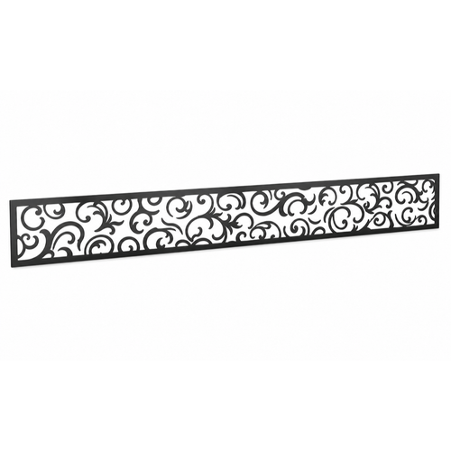 Dense Scroll Medallion laser cut metal fence topper insert perspective view, Design 120