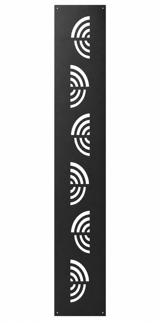 Design 121 Fan Wave Laser Cut Metal Privacy Screen Panel front main view