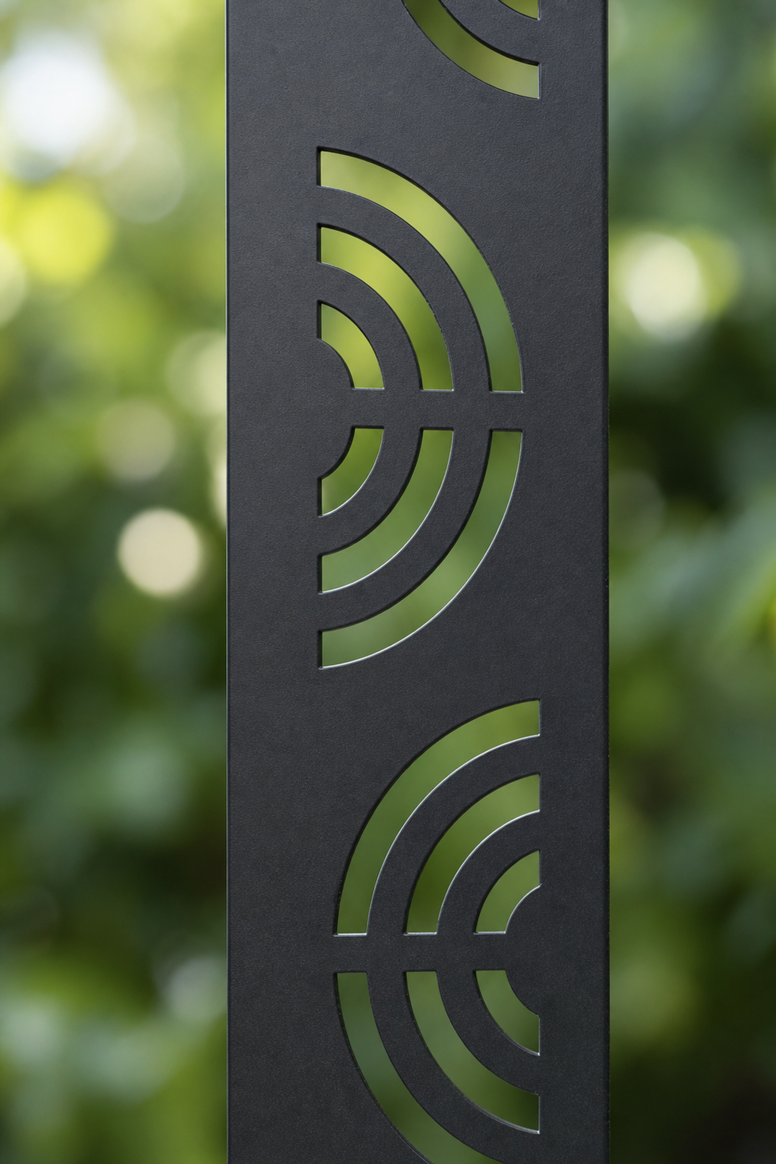 Design 121 Fan Wave Laser Cut Metal Privacy Screen Panel close-up detail view