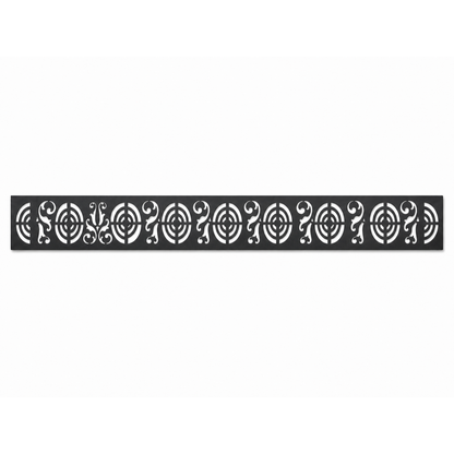 Mandala Circle Band decorative metal fence topper front pattern for WPC composite fencing, Design 121