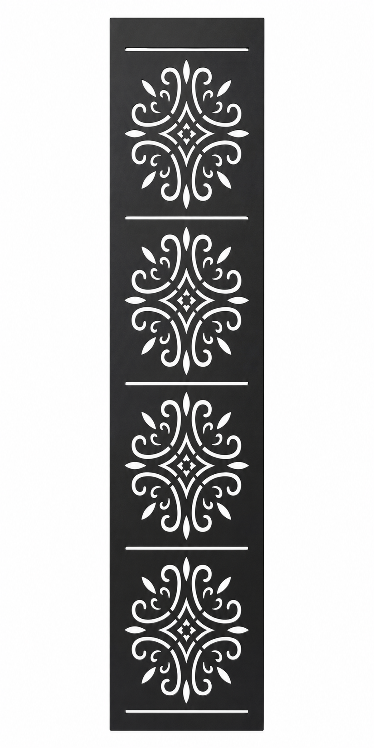 Design 122 Fleur Medallion Stack Laser Cut Metal Privacy Screen Panel front main view
