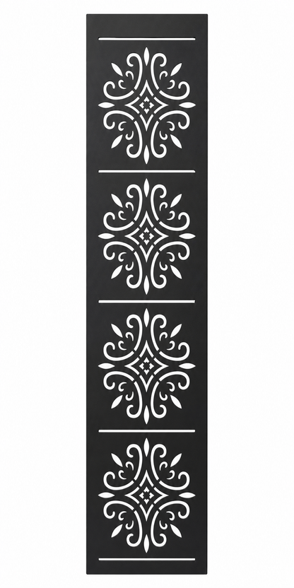 Design 122 Fleur Medallion Stack Laser Cut Metal Privacy Screen Panel front main view