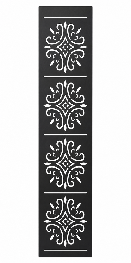 Design 122 Fleur Medallion Stack Laser Cut Metal Privacy Screen Panel front main view
