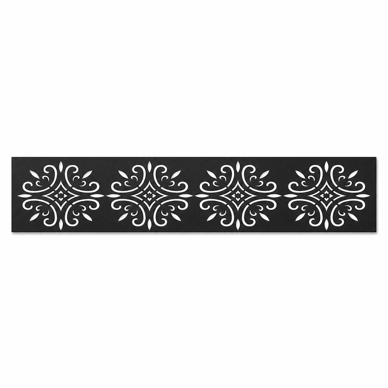Four Petal Flower decorative metal fence topper front pattern for WPC composite fencing, Design 122
