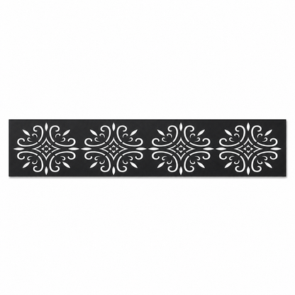 Four Petal Flower decorative metal fence topper front pattern for WPC composite fencing, Design 122