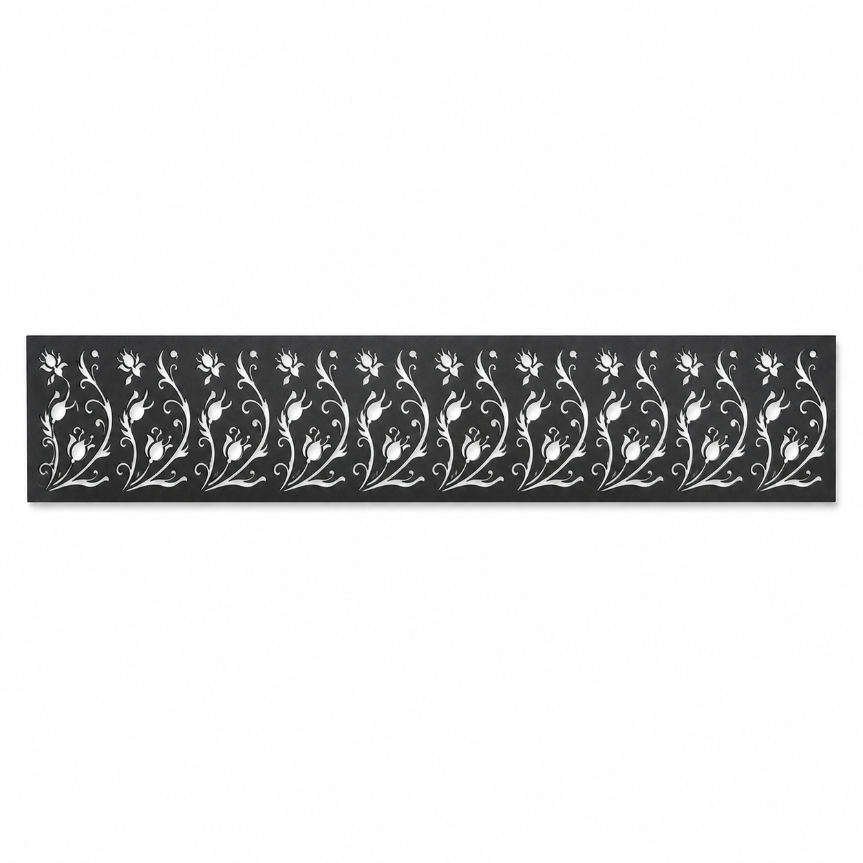 Gothic Leaf Column decorative metal fence topper front pattern for WPC composite fencing, Design 123