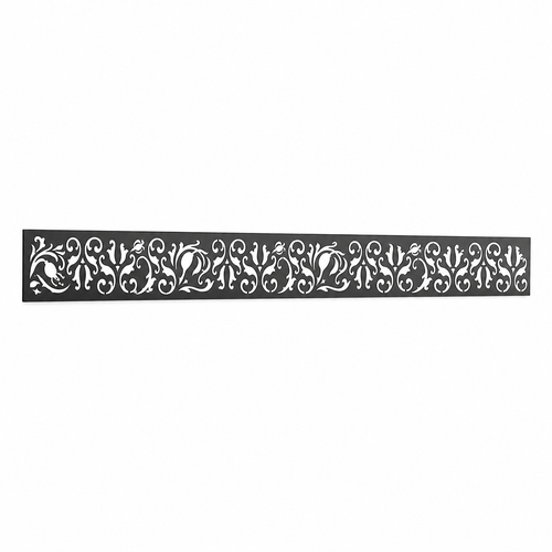 Gothic Leaf Column laser cut metal fence topper insert perspective view, Design 123