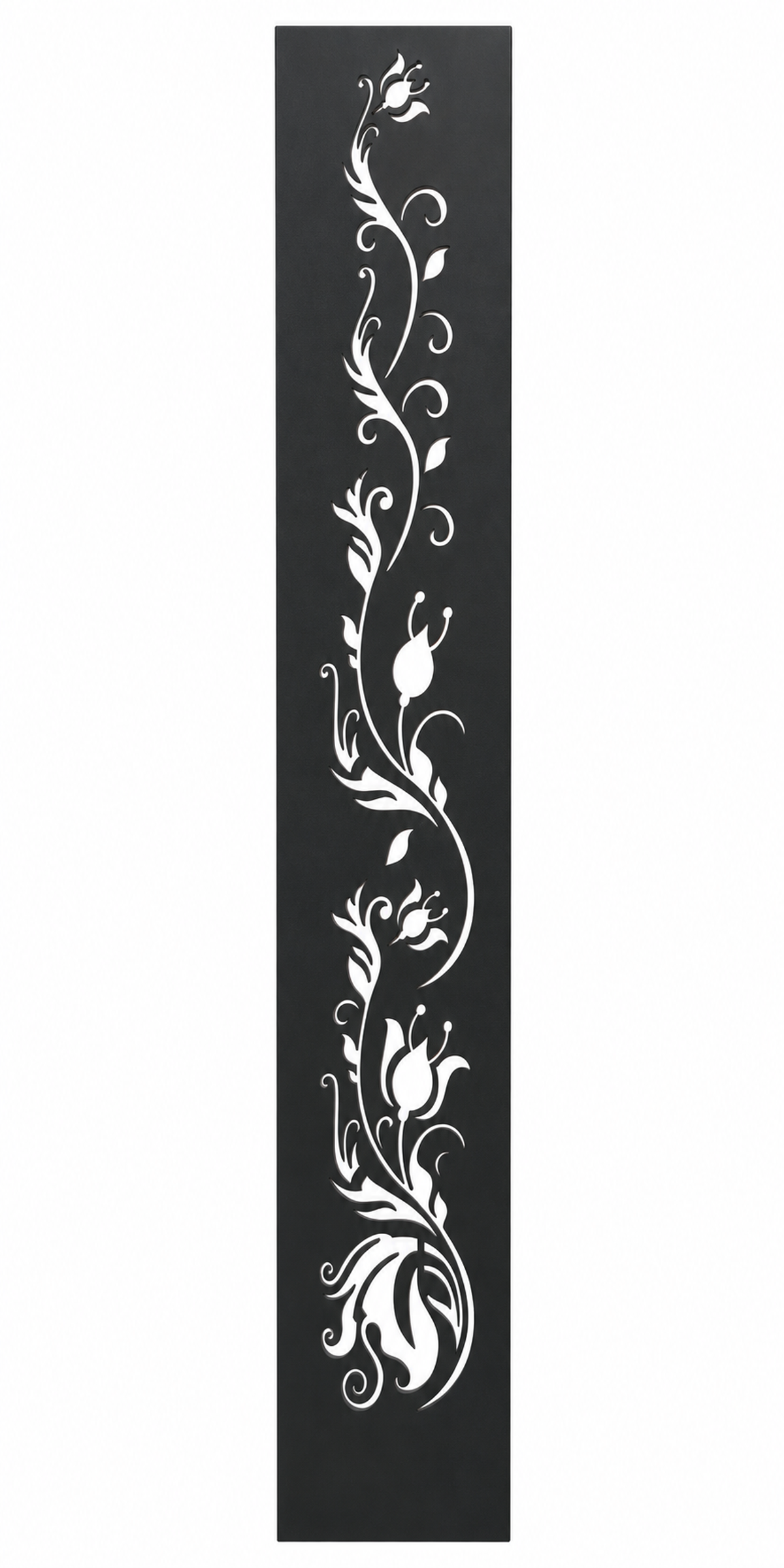 Design 123 Slim Climbing Vine Laser Cut Metal Privacy Screen Panel front main view