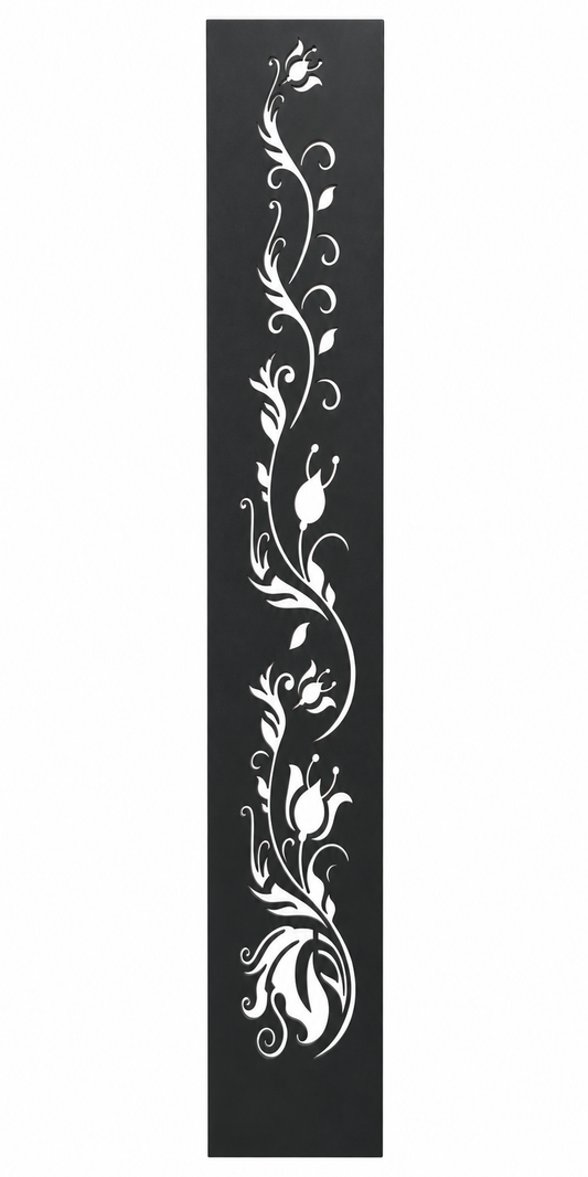 Design 123 Slim Climbing Vine Laser Cut Metal Privacy Screen Panel front main view