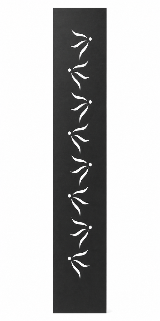 Design 124 Minimal Falling Leaves Laser Cut Metal Privacy Screen Panel front main view