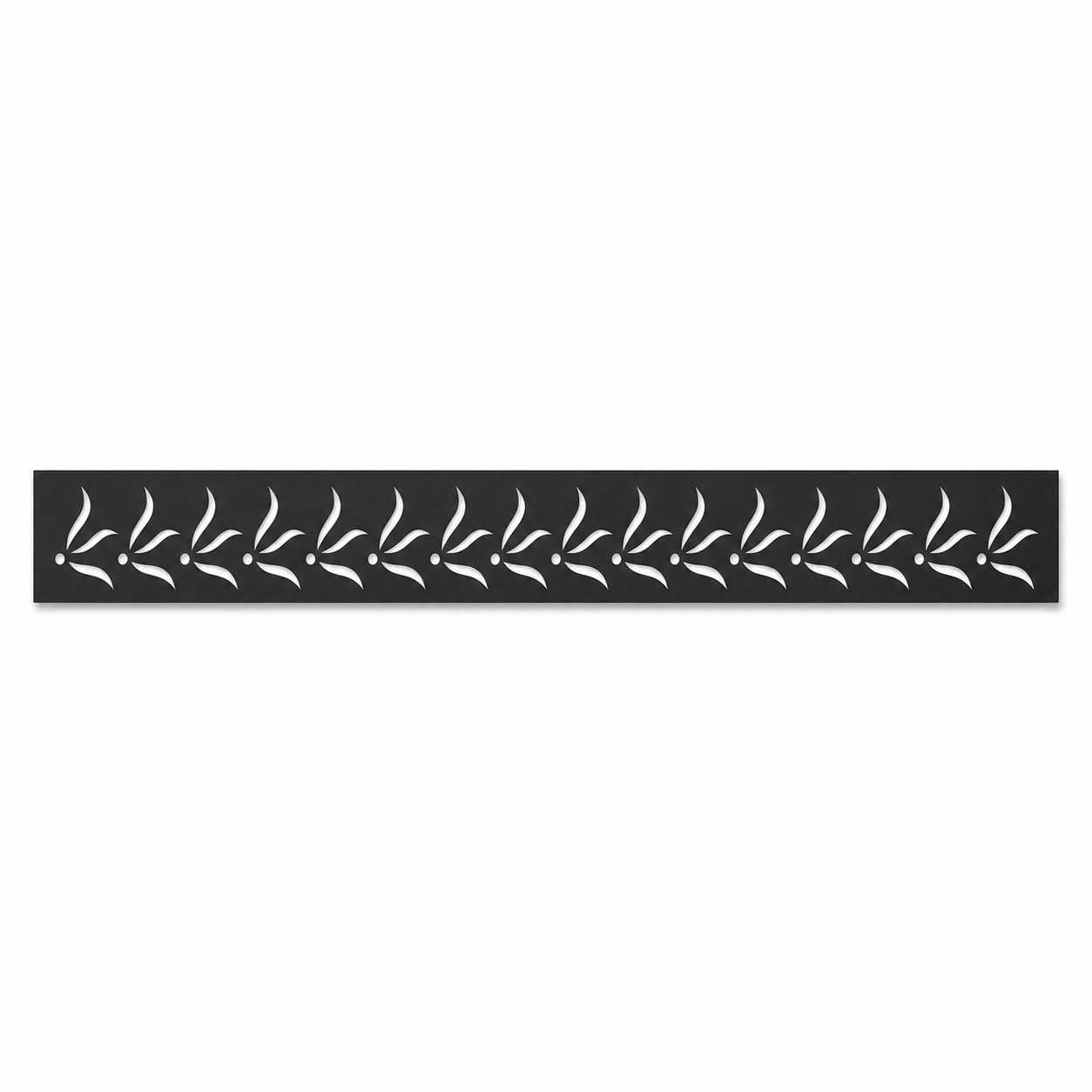 Single Branch Leaf decorative metal fence topper front pattern for WPC composite fencing, Design 124