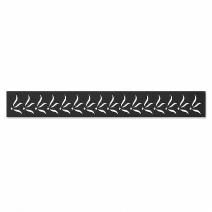 Single Branch Leaf decorative metal fence topper front pattern for WPC composite fencing, Design 124