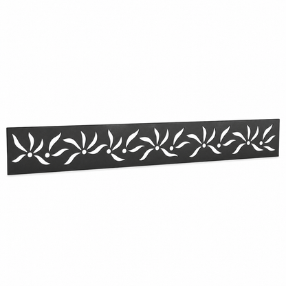Single Branch Leaf laser cut metal fence topper insert perspective view, Design 124