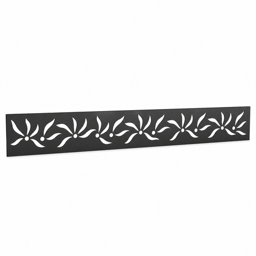 Single Branch Leaf laser cut metal fence topper insert perspective view, Design 124