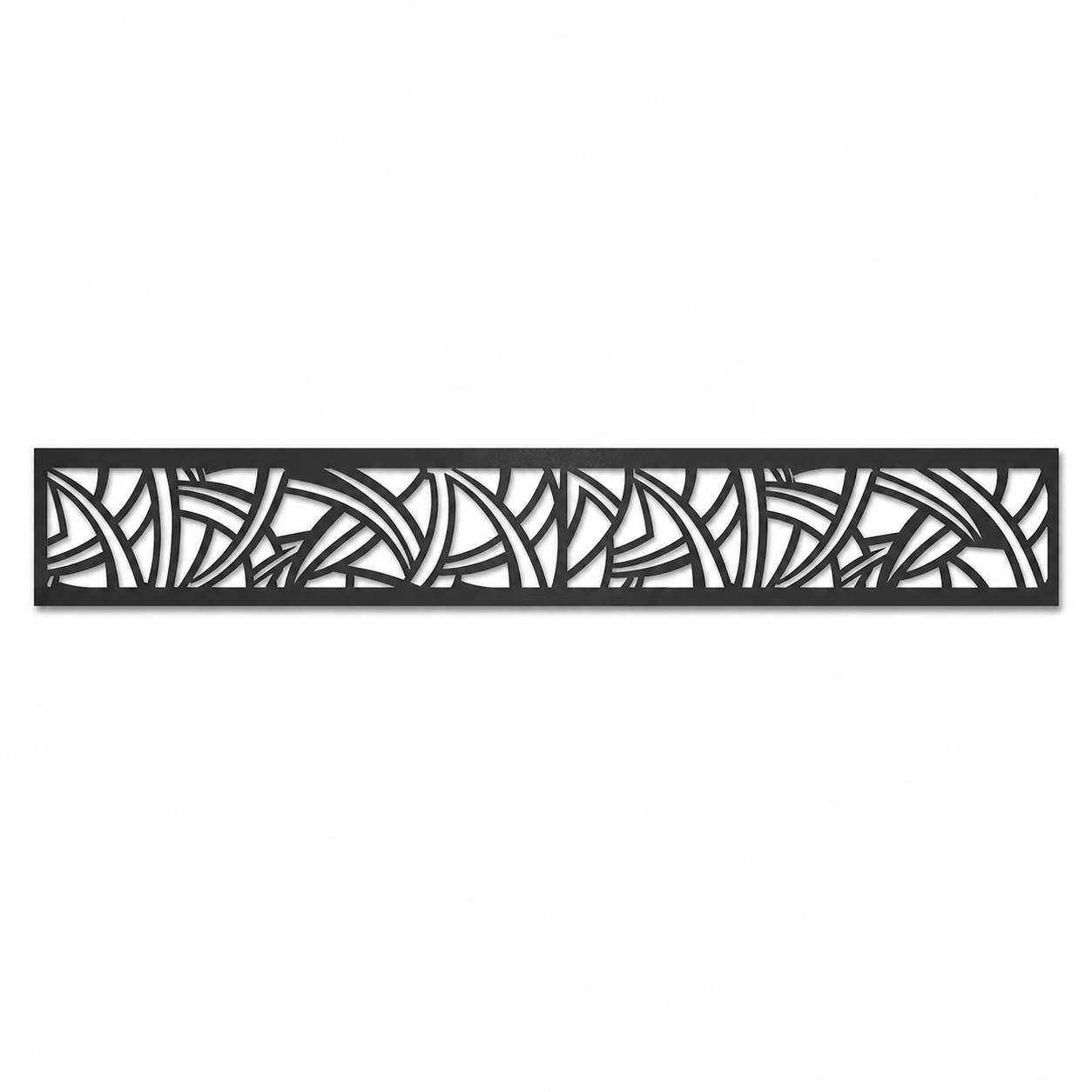 Art Deco Fan Grid decorative metal fence topper front pattern for WPC composite fencing, Design 125