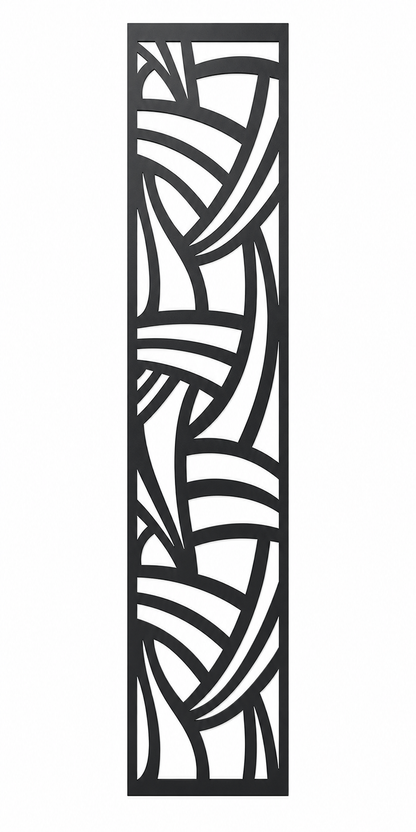Design 125 Curved Mosaic Laser Cut Metal Privacy Screen Panel front main view