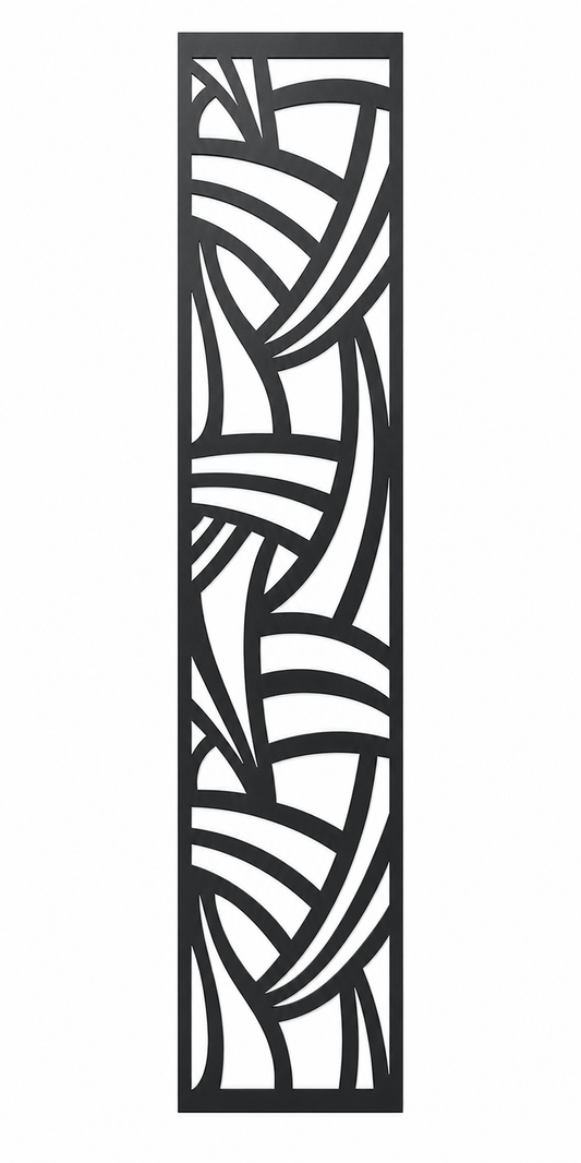 Design 125 Curved Mosaic Laser Cut Metal Privacy Screen Panel front main view