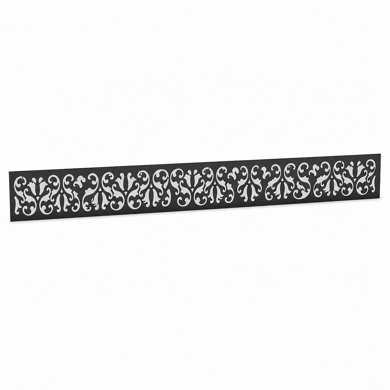 Mini Fleur De Lis Rail laser cut metal fence topper insert perspective view, Design 126