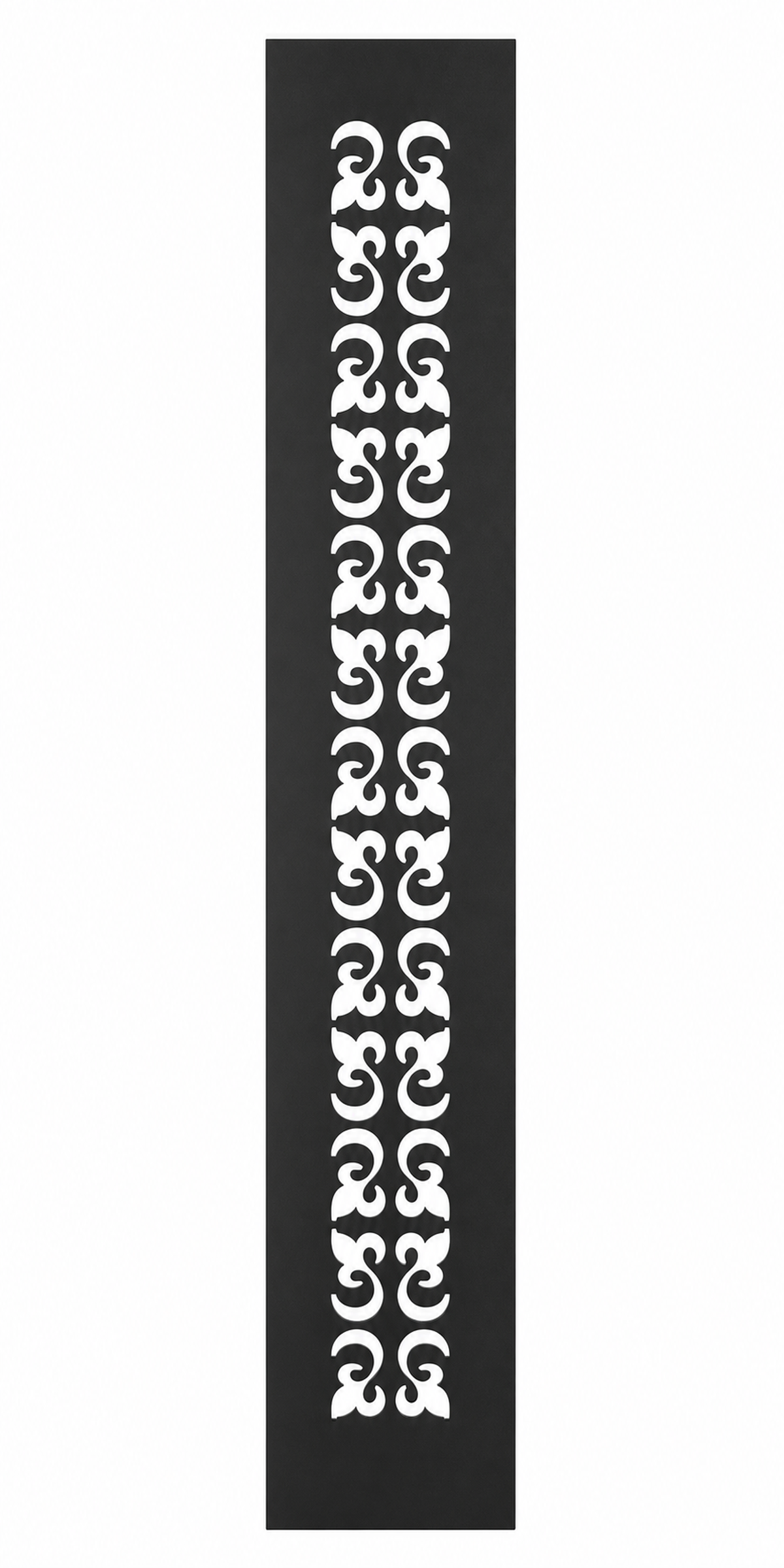 Design 126 Narrow Scroll Chain Laser Cut Metal Privacy Screen Panel front main view