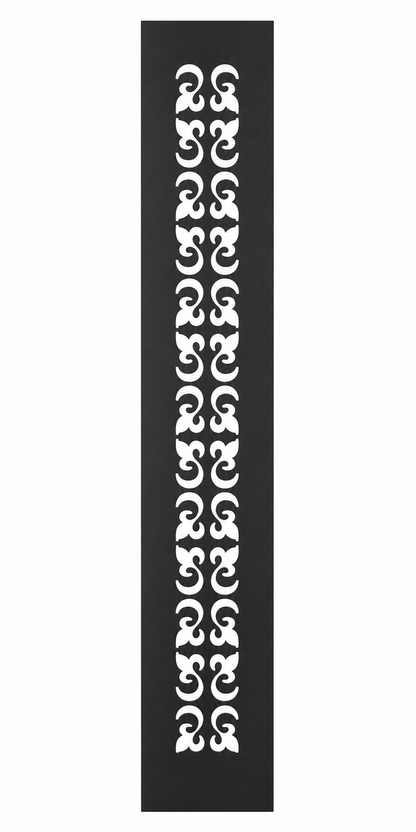 Design 126 Narrow Scroll Chain Laser Cut Metal Privacy Screen Panel front main view
