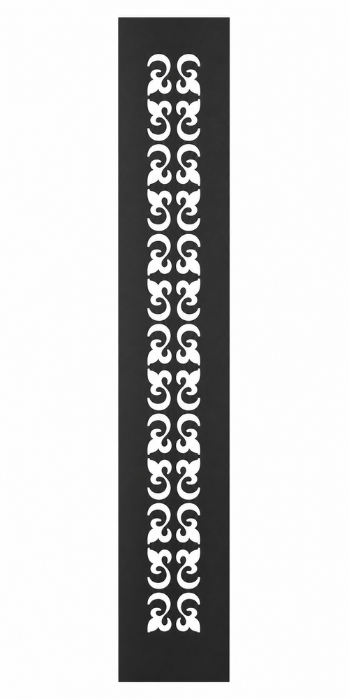 Design 126 Narrow Scroll Chain Laser Cut Metal Privacy Screen Panel front main view