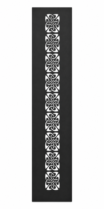 Design 127 Floral Tile Stack Laser Cut Metal Privacy Screen Panel front main view