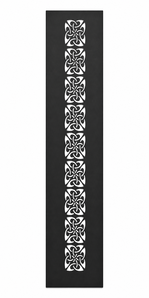Design 127 Floral Tile Stack Laser Cut Metal Privacy Screen Panel front main view