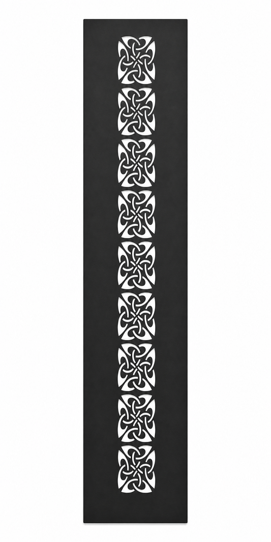 Design 127 Floral Tile Stack Laser Cut Metal Privacy Screen Panel front main view