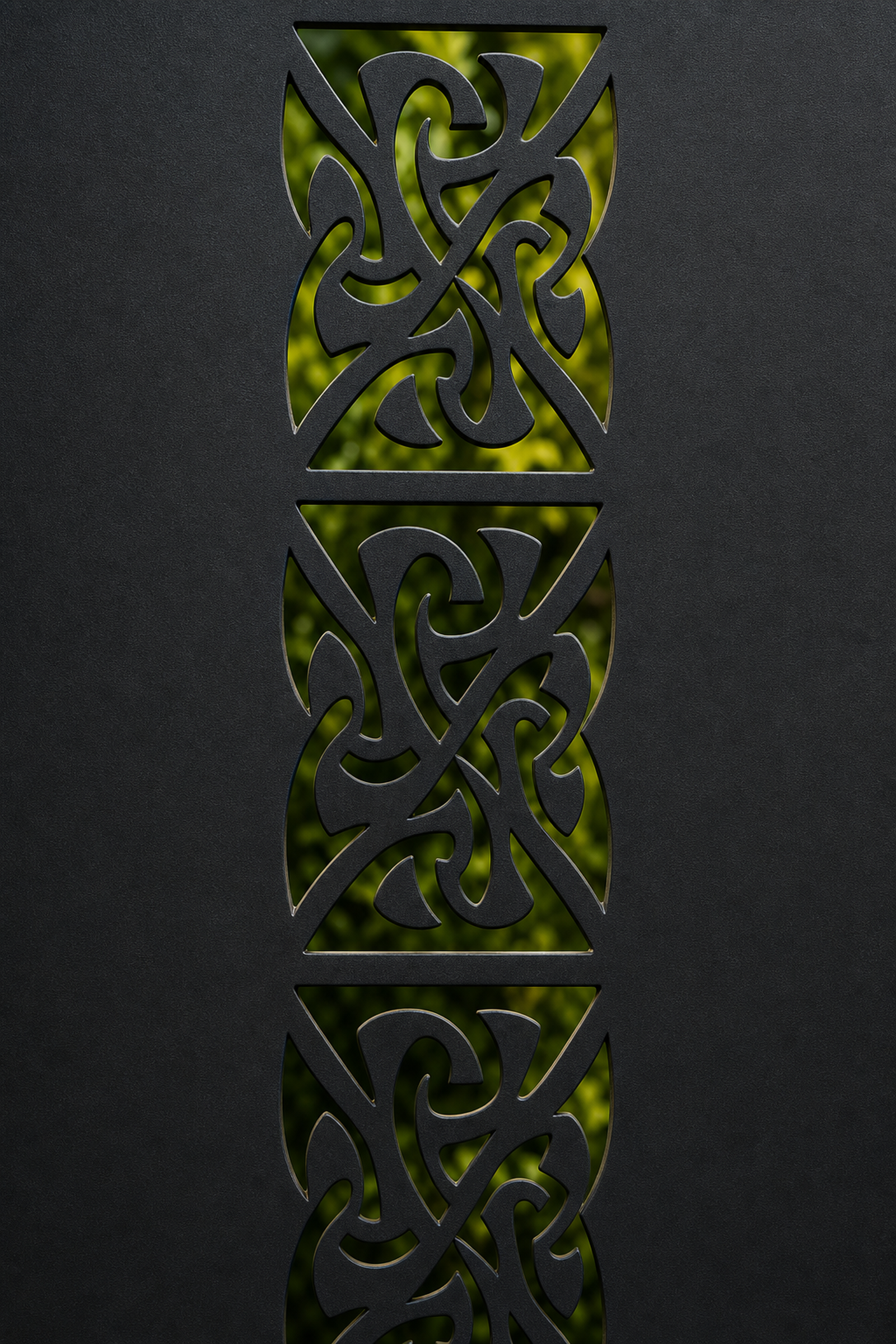 Design 127 Floral Tile Stack Laser Cut Metal Privacy Screen Panel close-up detail view