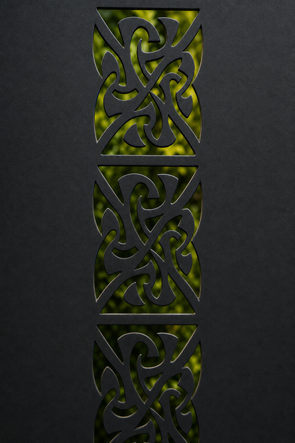 Design 127 Floral Tile Stack Laser Cut Metal Privacy Screen Panel close-up detail view