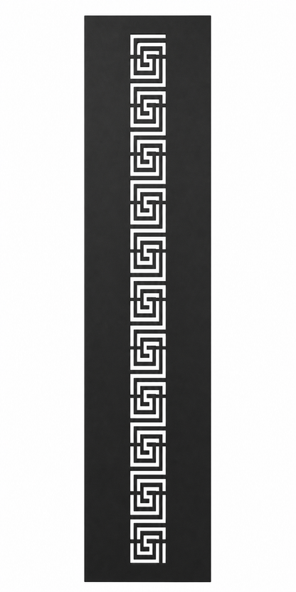 Design 128 Greek Key Runner Laser Cut Metal Privacy Screen Panel front main view