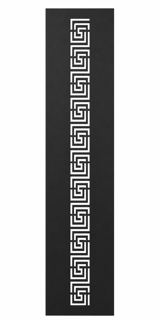 Design 128 Greek Key Runner Laser Cut Metal Privacy Screen Panel front main view
