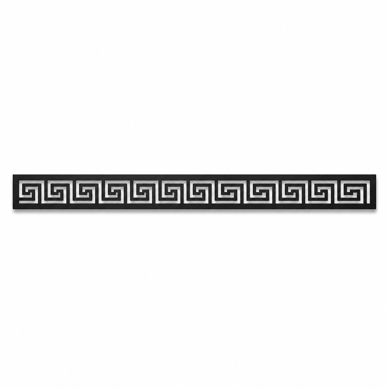 Narrow Greek Key decorative metal fence topper front pattern for WPC composite fencing, Design 128