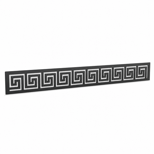 Narrow Greek Key laser cut metal fence topper insert perspective view, Design 128