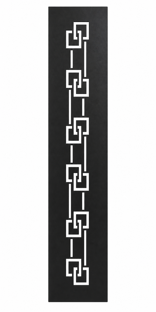 Design 129 Linked Squares Laser Cut Metal Privacy Screen Panel front main view
