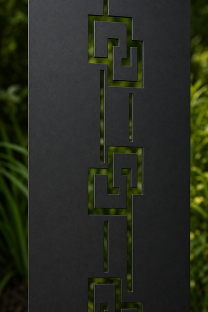 Design 129 Linked Squares Laser Cut Metal Privacy Screen Panel close-up detail view