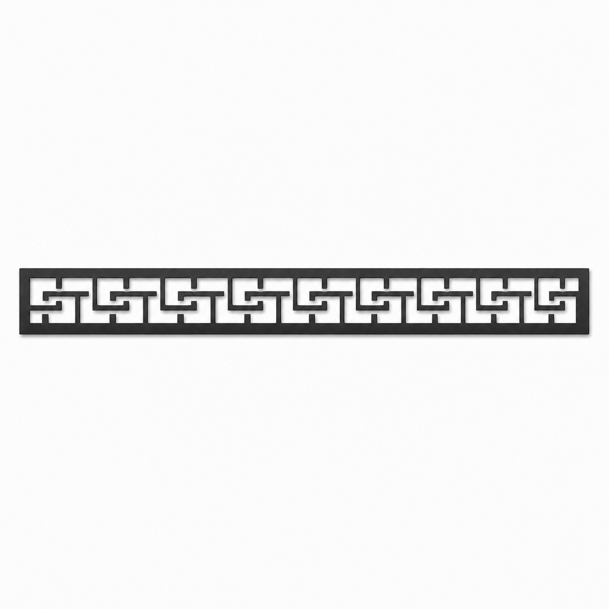 Step Key Border decorative metal fence topper front pattern for WPC composite fencing, Design 129