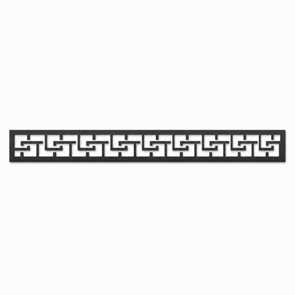 Step Key Border decorative metal fence topper front pattern for WPC composite fencing, Design 129