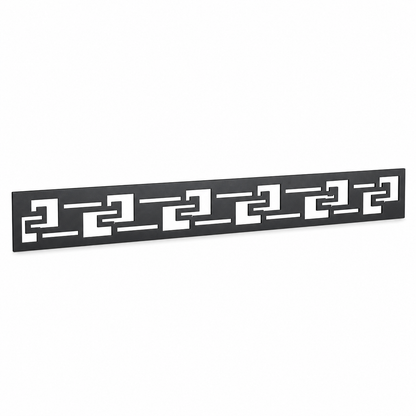 Step Key Border laser cut metal fence topper insert perspective view, Design 129