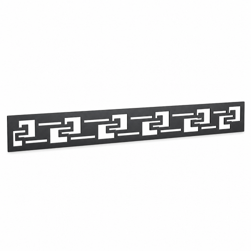 Step Key Border laser cut metal fence topper insert perspective view, Design 129