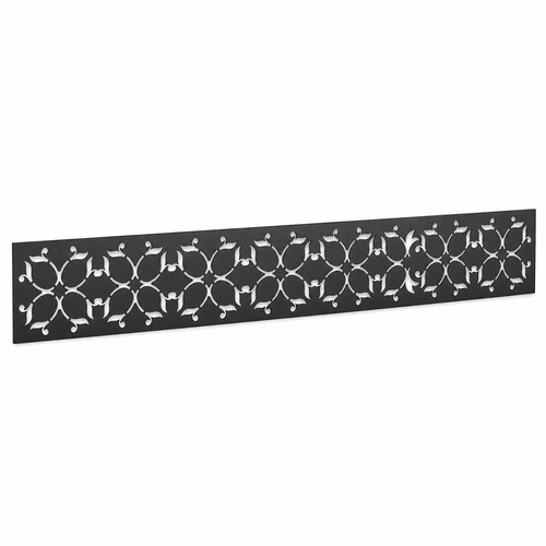 Diamond Star Mesh laser cut metal fence topper insert perspective view, Design 130