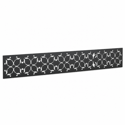 Diamond Star Mesh laser cut metal fence topper insert perspective view, Design 130