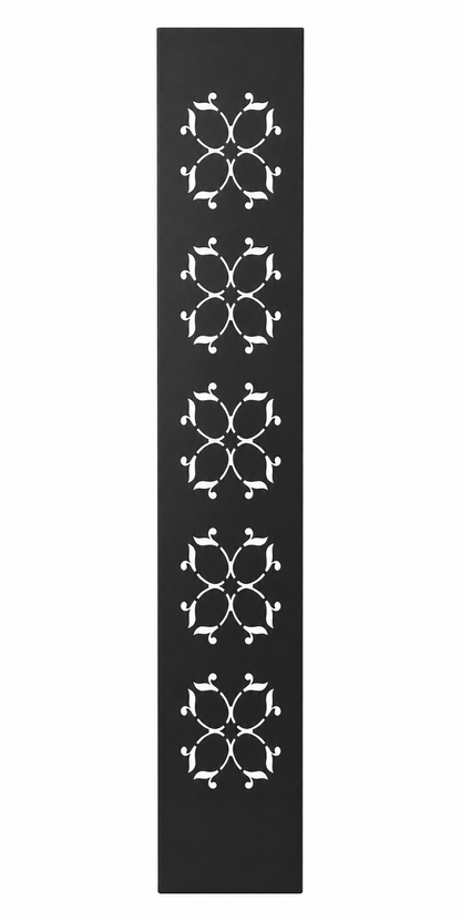 Design 130 Sunburst Wheels Laser Cut Metal Privacy Screen Panel front main view
